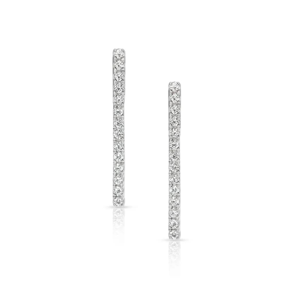 Tennis Style Drop Earrings in 18ct White Gold