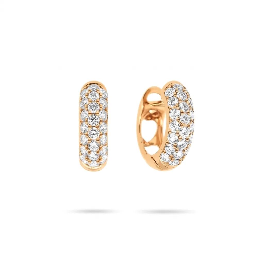 Pave Diamond Heart Clip Huggie Earrings in 18ct Yellow Gold