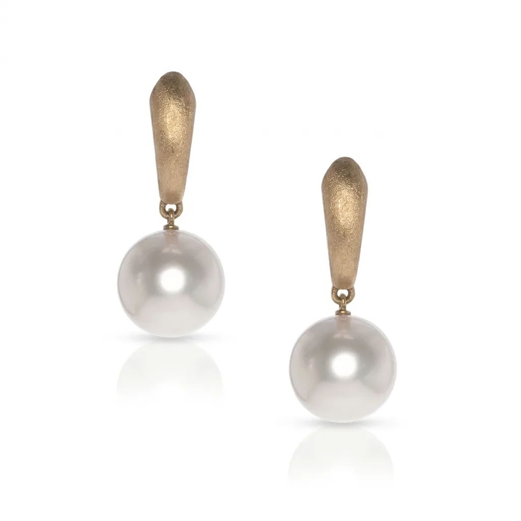 Broome Pearl Drop Earrings Clip in 18ct Rose Gold
