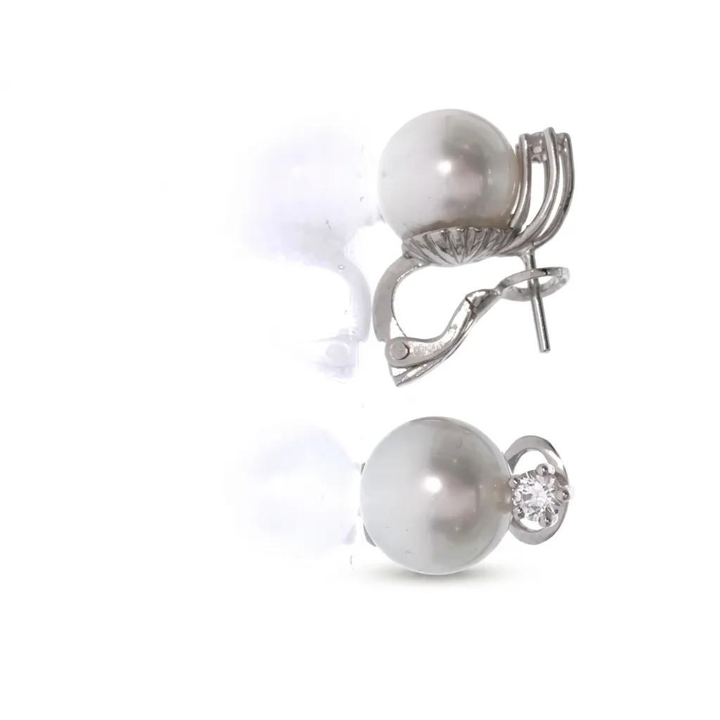 Broome Pearl & Diamond Earrings in 18ct White Gold