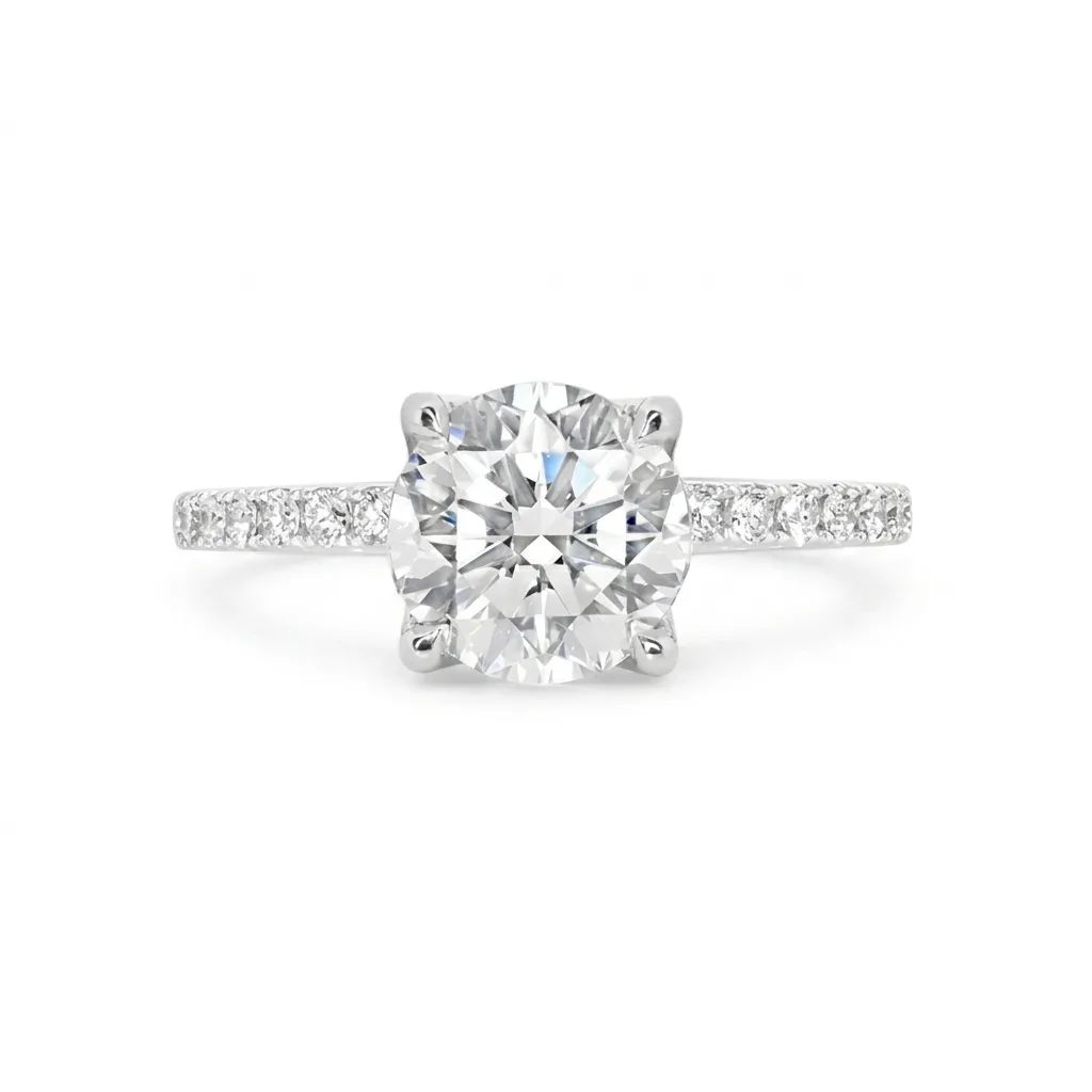 Solitaire Engagement Ring in 950 Platinum with Diamonds