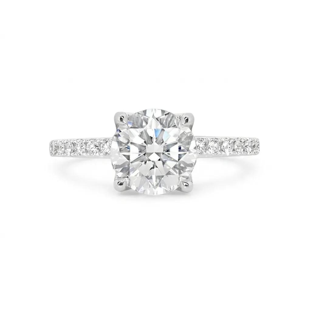 Solitaire Engagement Ring in 950 Platinum with Diamonds
