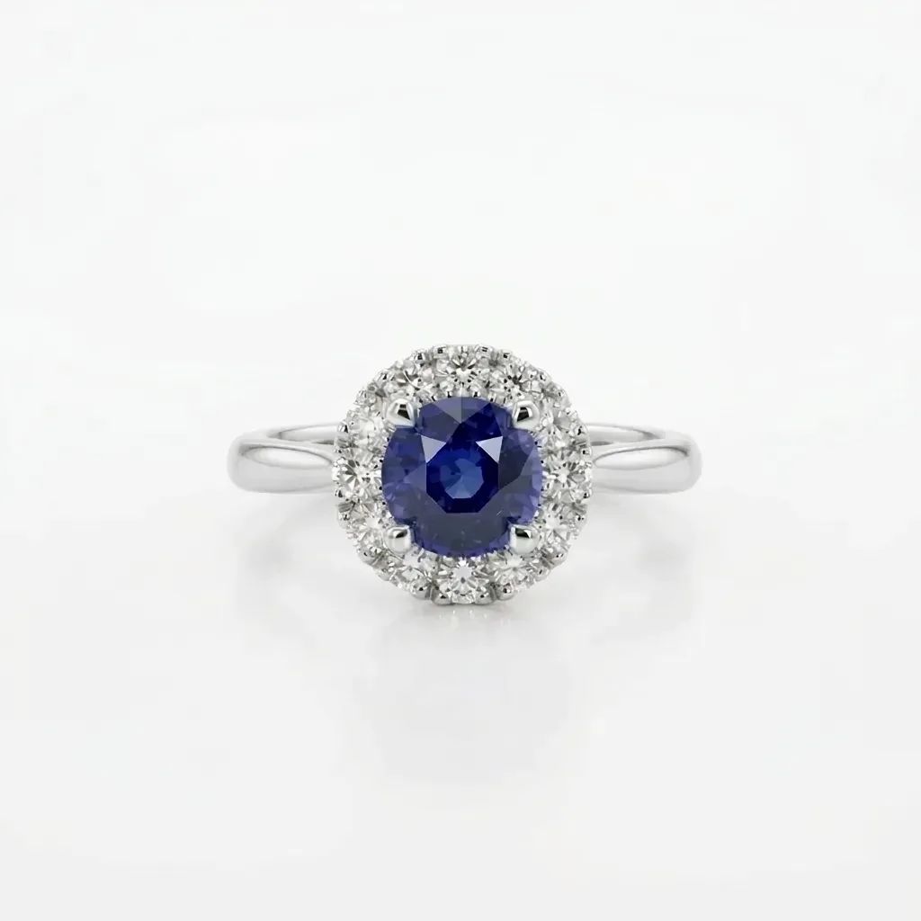Luminosa Round Halo Engagement Ring in 950 Platinum