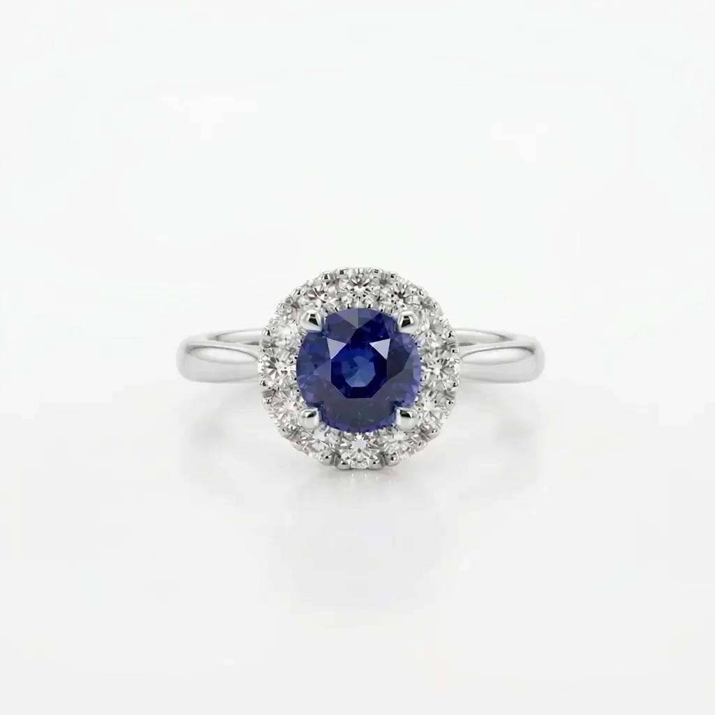 Luminosa Round Halo Engagement Ring in 950 Platinum