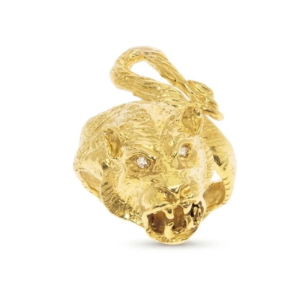 Tiger Eyes Wrap Sculpture Ring in 18ct Yellow Gold