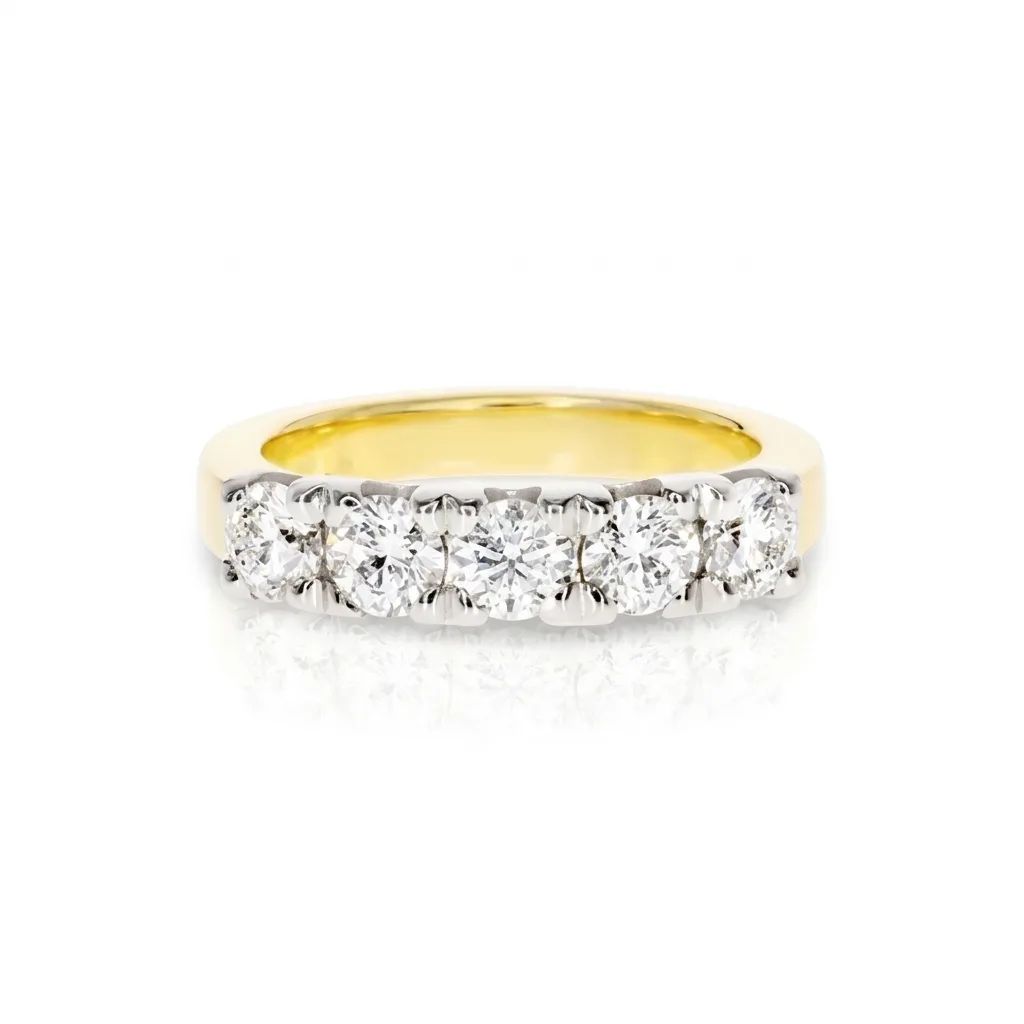 Heart Claw Eternity Ring in 18ct Two Tone Gold