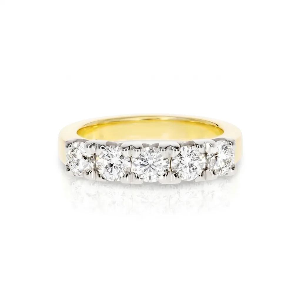 Heart Claw Eternity Ring in 18ct Two Tone Gold