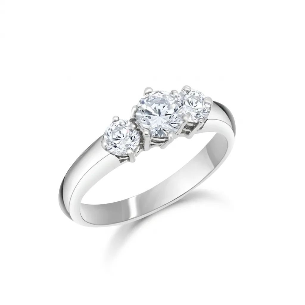 Claw Trilogy Ring in 18ct White Gold