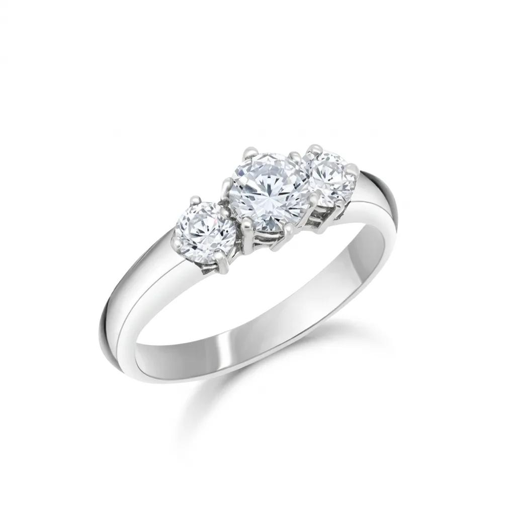 Claw Trilogy Ring in 18ct White Gold