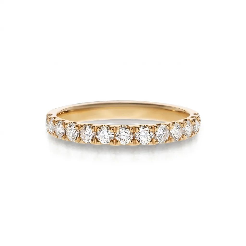 Split Claw Half Eternity Ring in 18ct Rose Gold