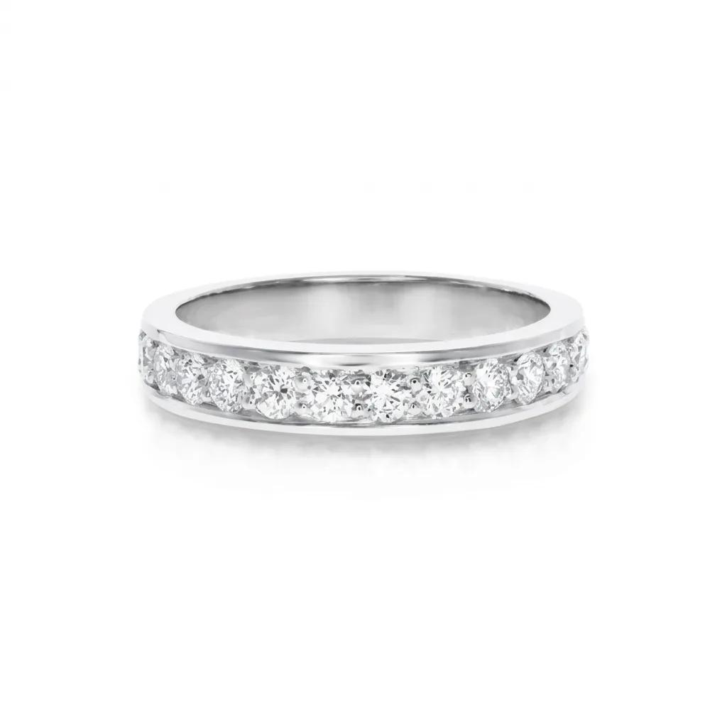 Infinity Single Row Pave Eternity Ring in 18ct White Gold