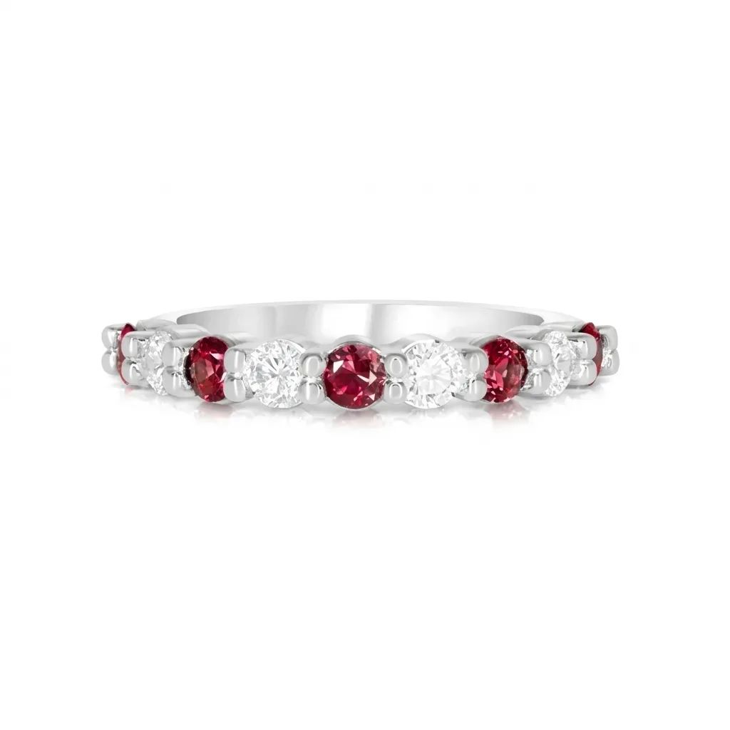 Ruby & Diamond Eternity Ring in 950 Platinum