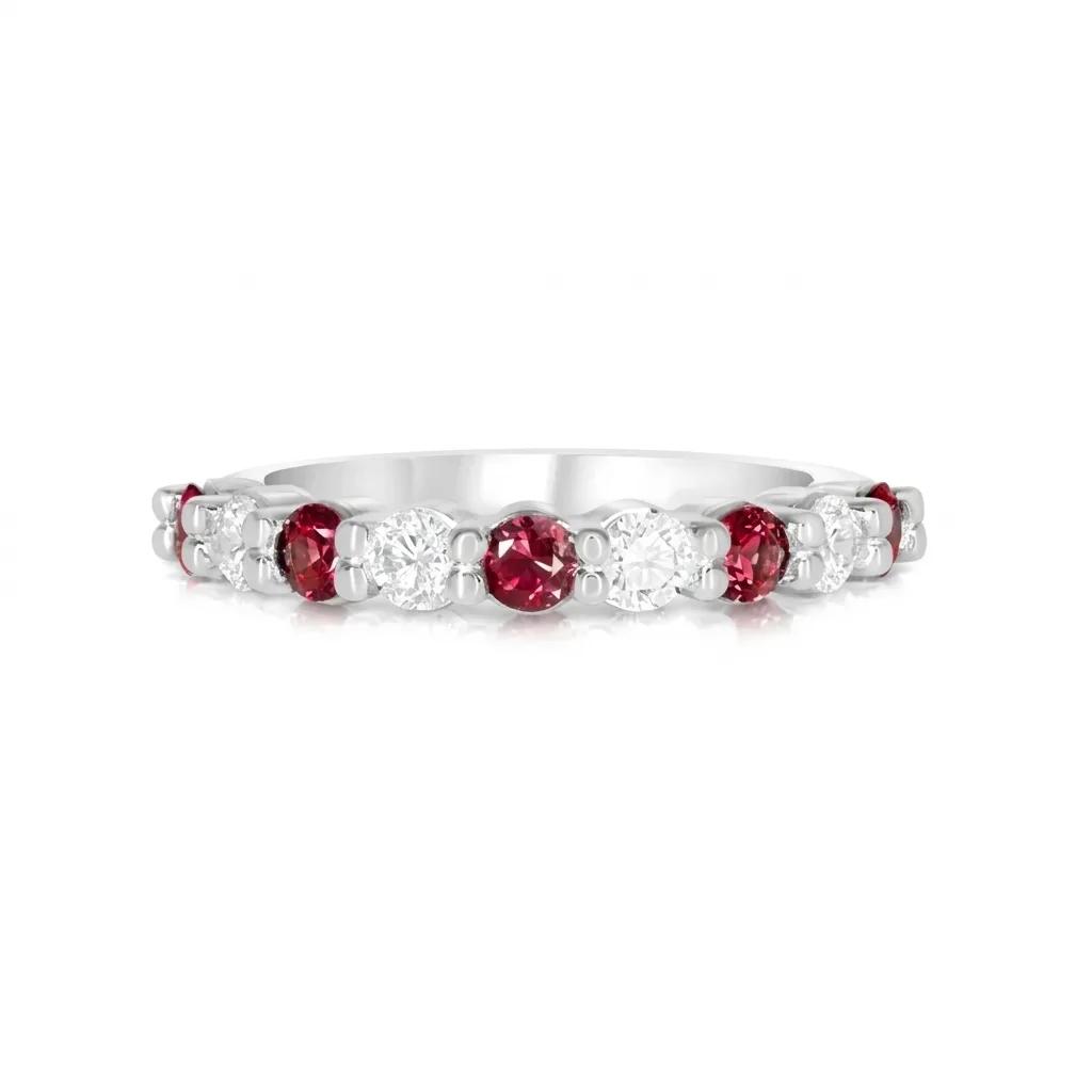 Ruby & Diamond Eternity Ring in 950 Platinum