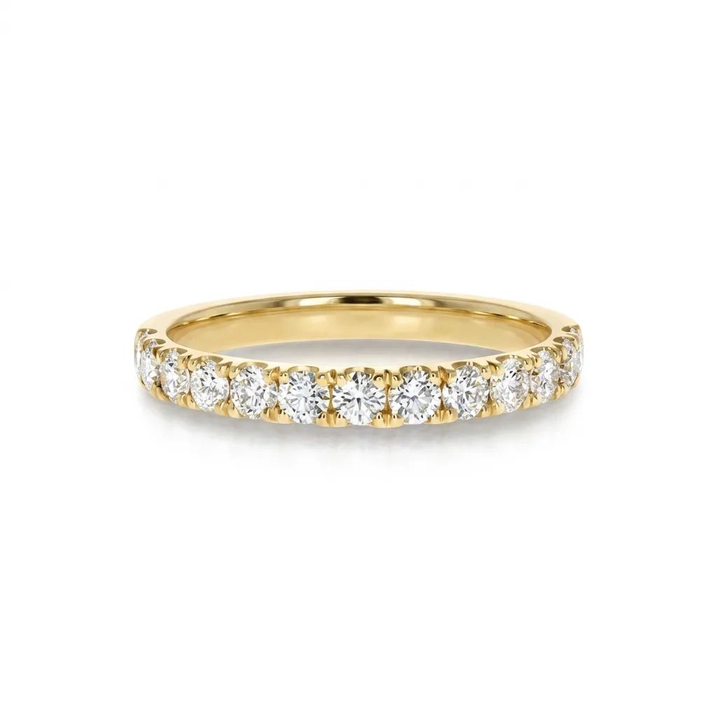 Diamond Split Claw Half Eternity Ring in 18ct Yellow Gold