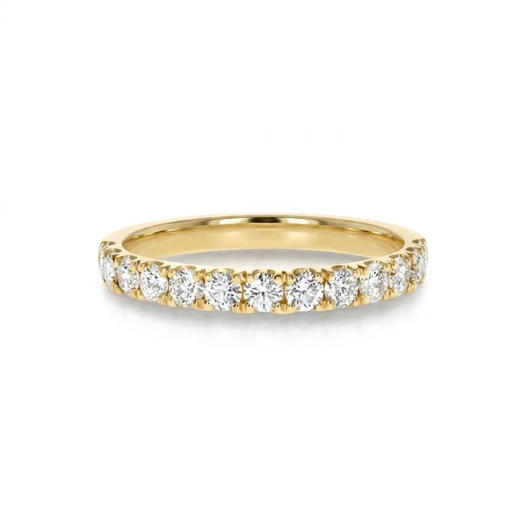 Diamond Split Claw Half Eternity Ring in 18ct Yellow Gold