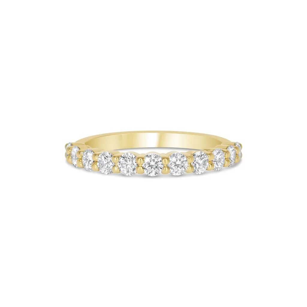 Claw Set Half Eternity Ring in 18ct Yellow Gold