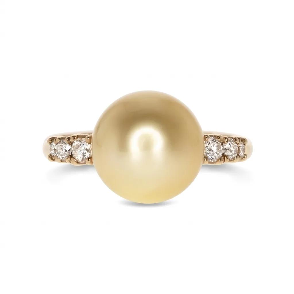 Australian South Sea Pearl & Diamond Ring in 18ct Rose Gold