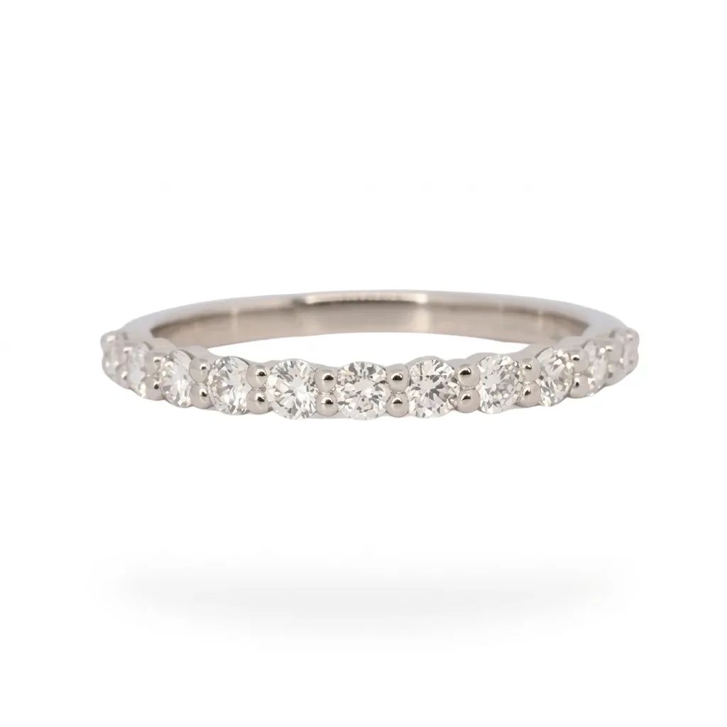 Half Claw Eternity Ring in 950 Platinum with Diamonds
