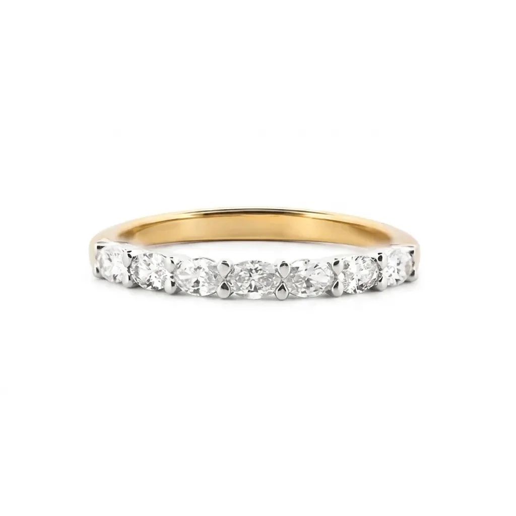 Oval Wedding Band Ring in 18ct Yellow Gold