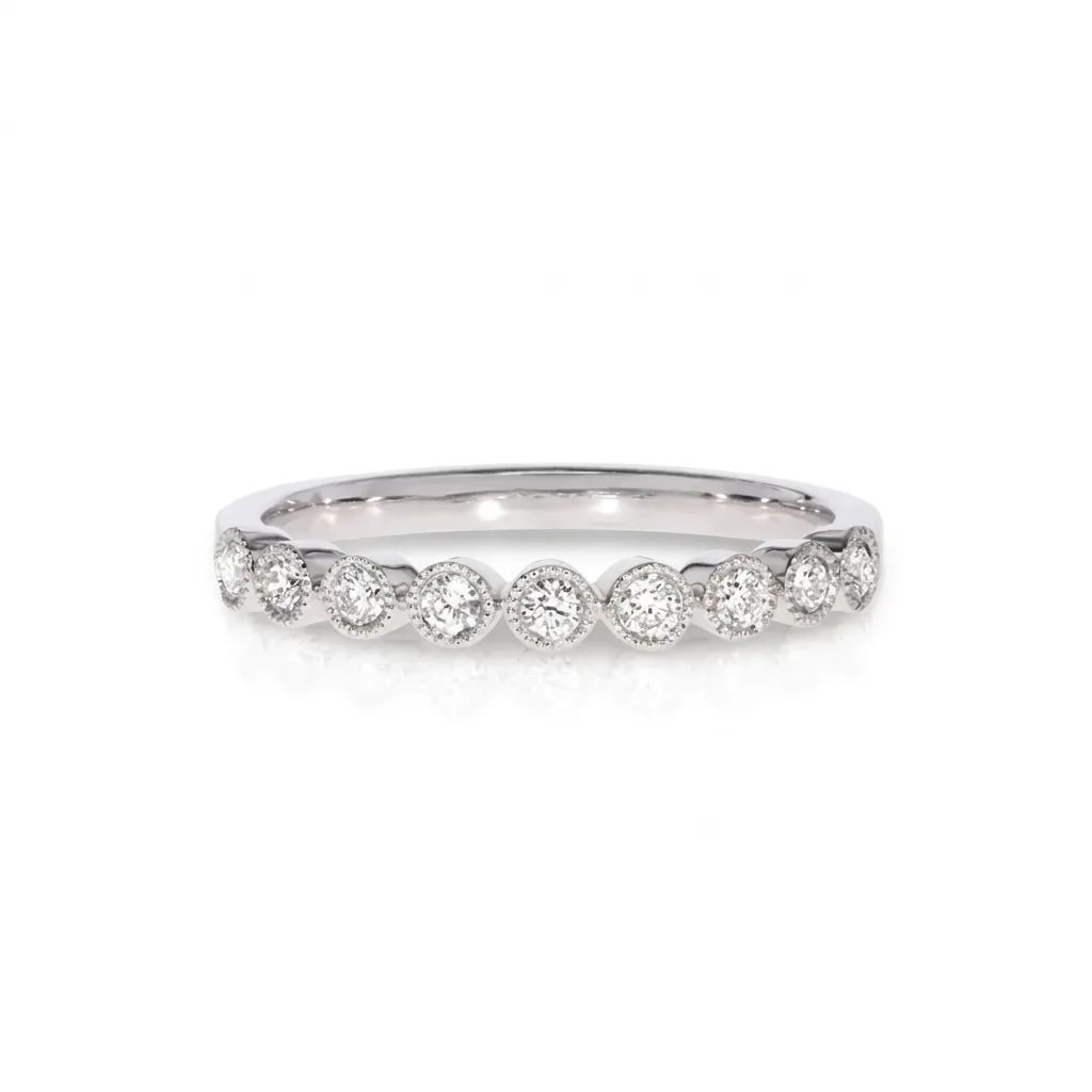 Bezel Milgrain Eternity Ring in 950 Platinum
