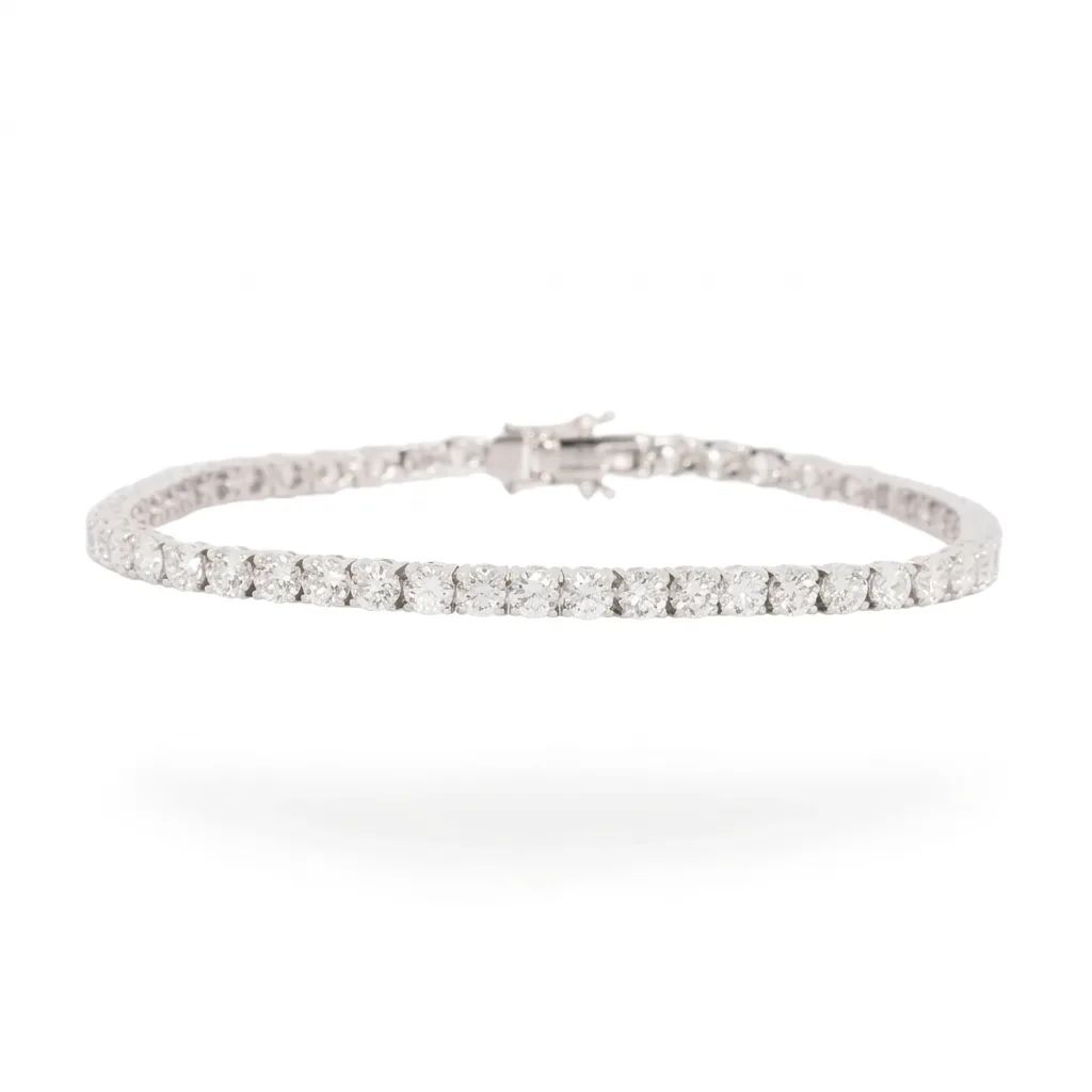 Tennis Bracelet in 18ct White Gold, 17.5cm