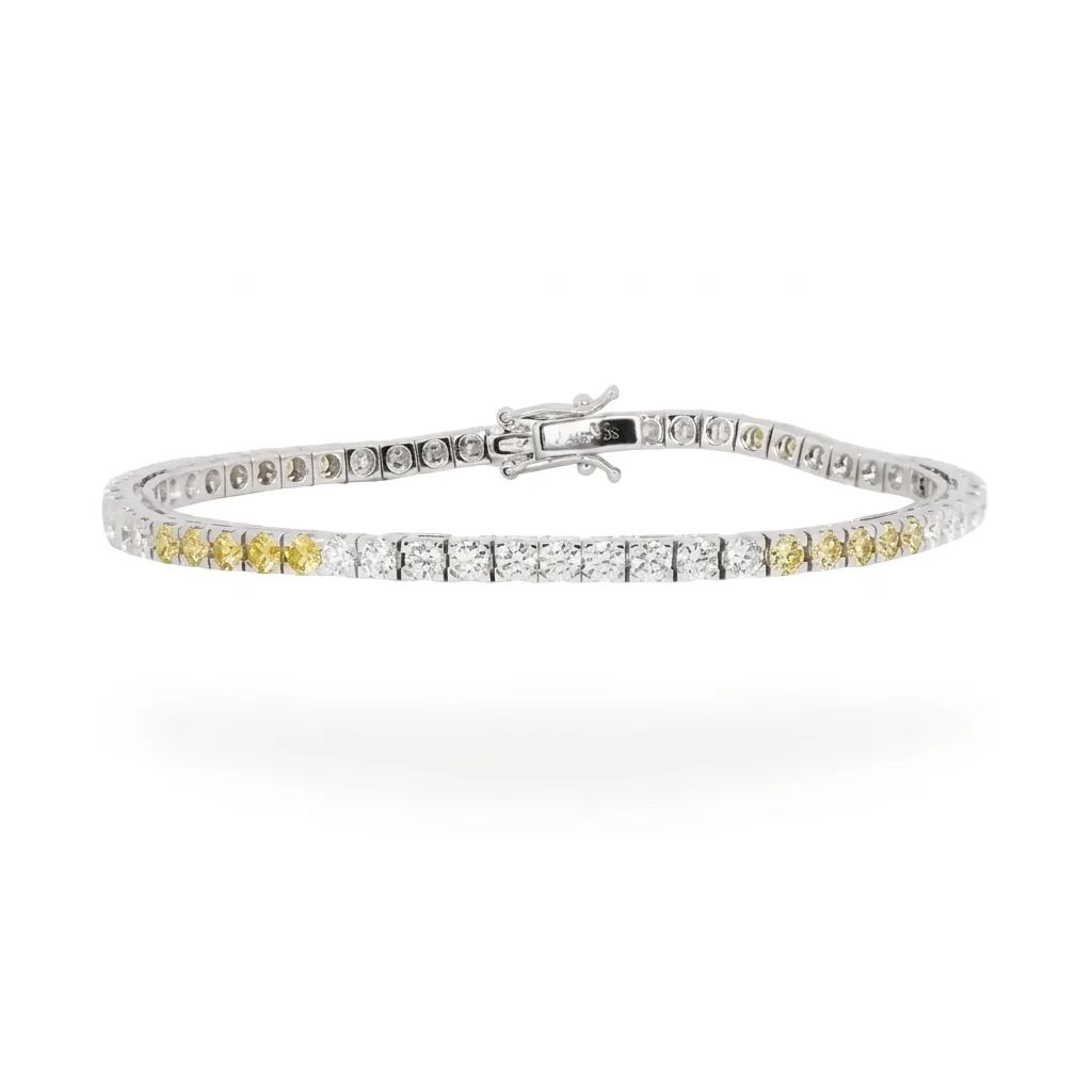 Tennis Bracelet in 18ct White Gold, 17.5cm