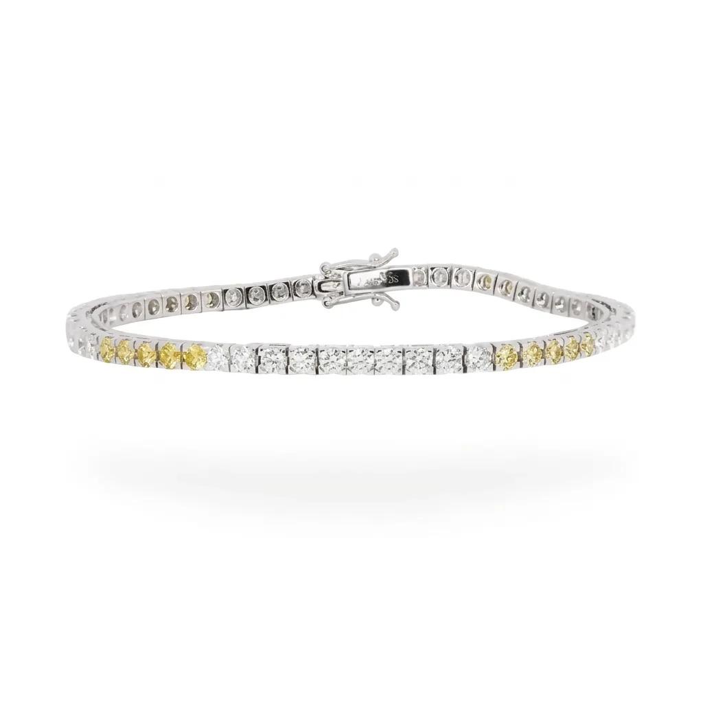 Tennis Bracelet in 18ct White Gold, 17.5cm