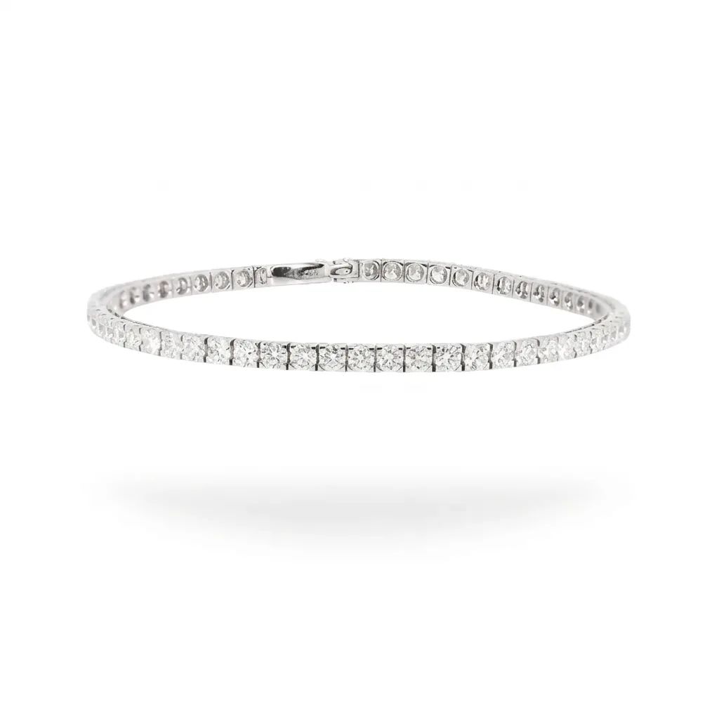 Tennis Bracelet in 18ct White Gold, 18.5cm