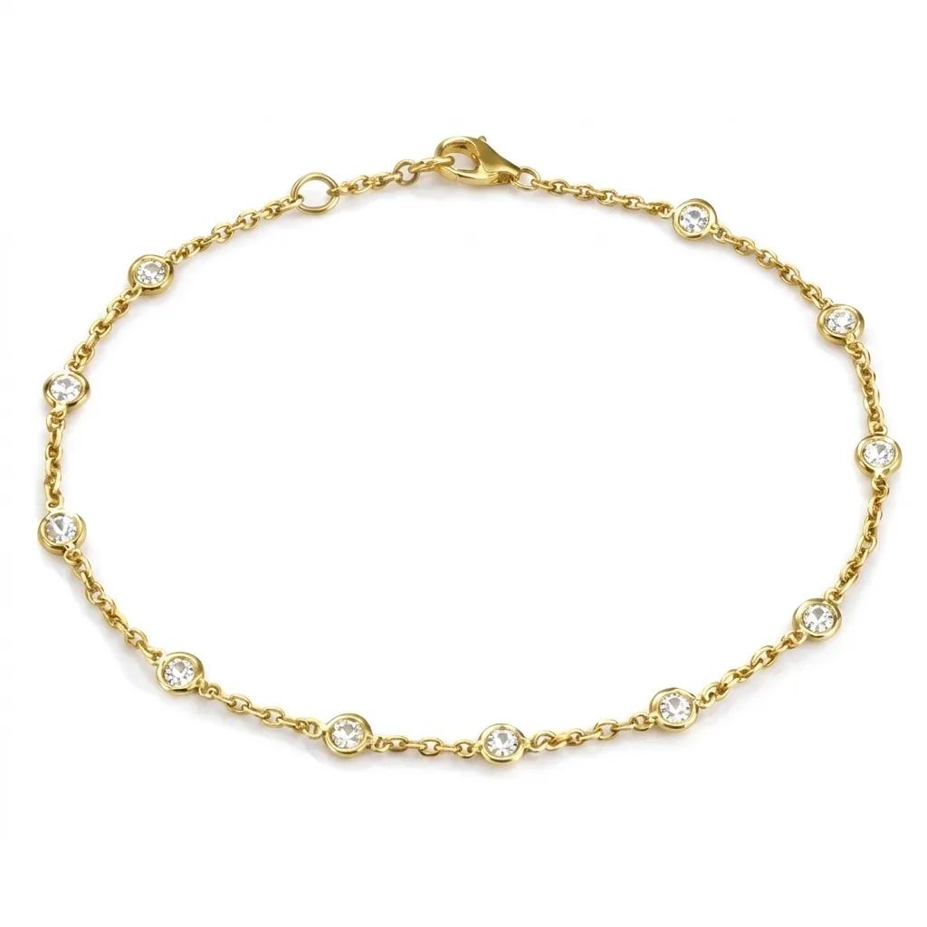 Round Bezel-Set Diamond Chain Bracelet in 18ct Yellow Gold