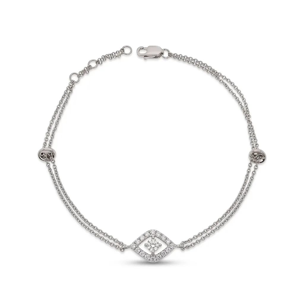 Belcher Link Bracelet in 18ct White Gold