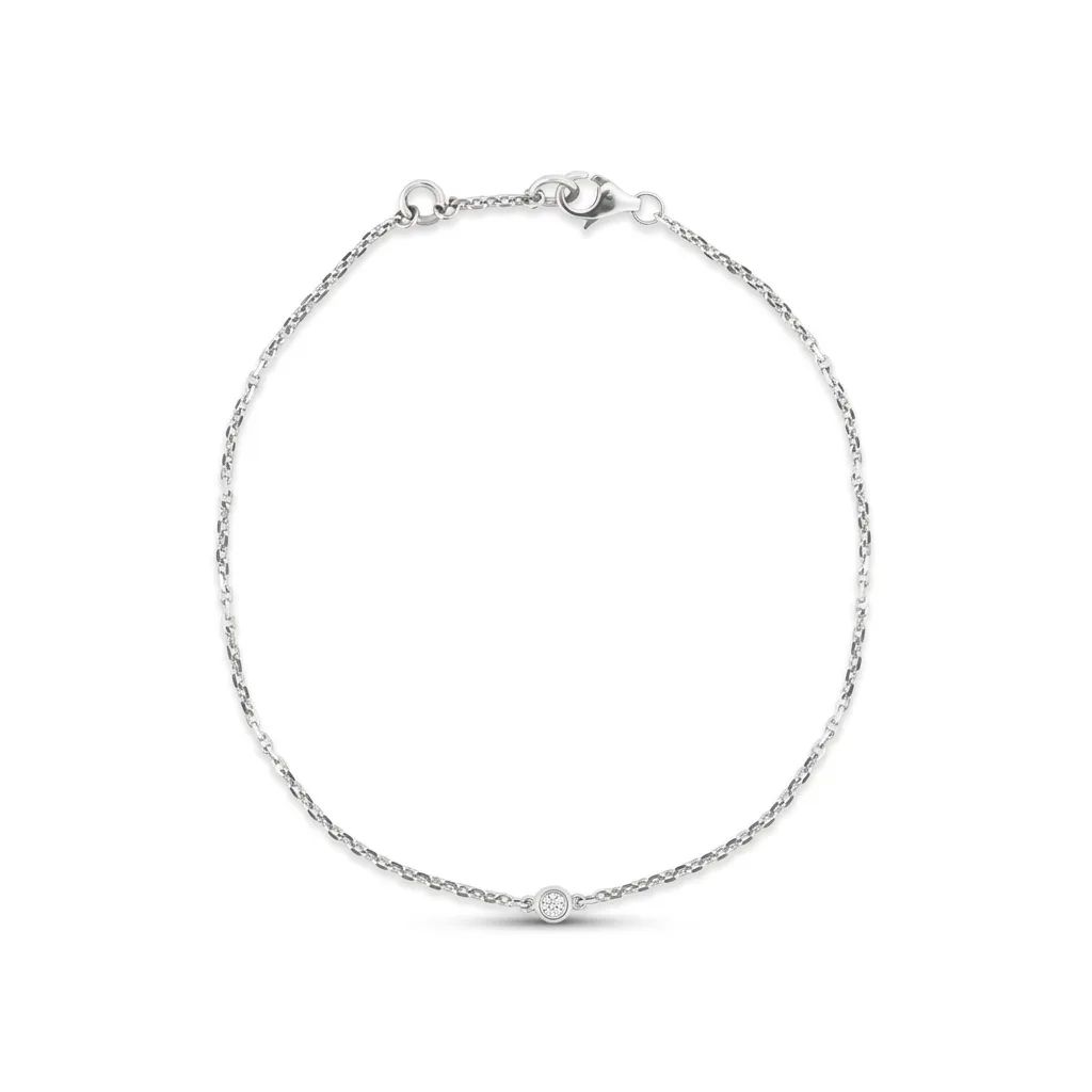 Belcher Floating Diamond Bracelet in 18ct White Gold