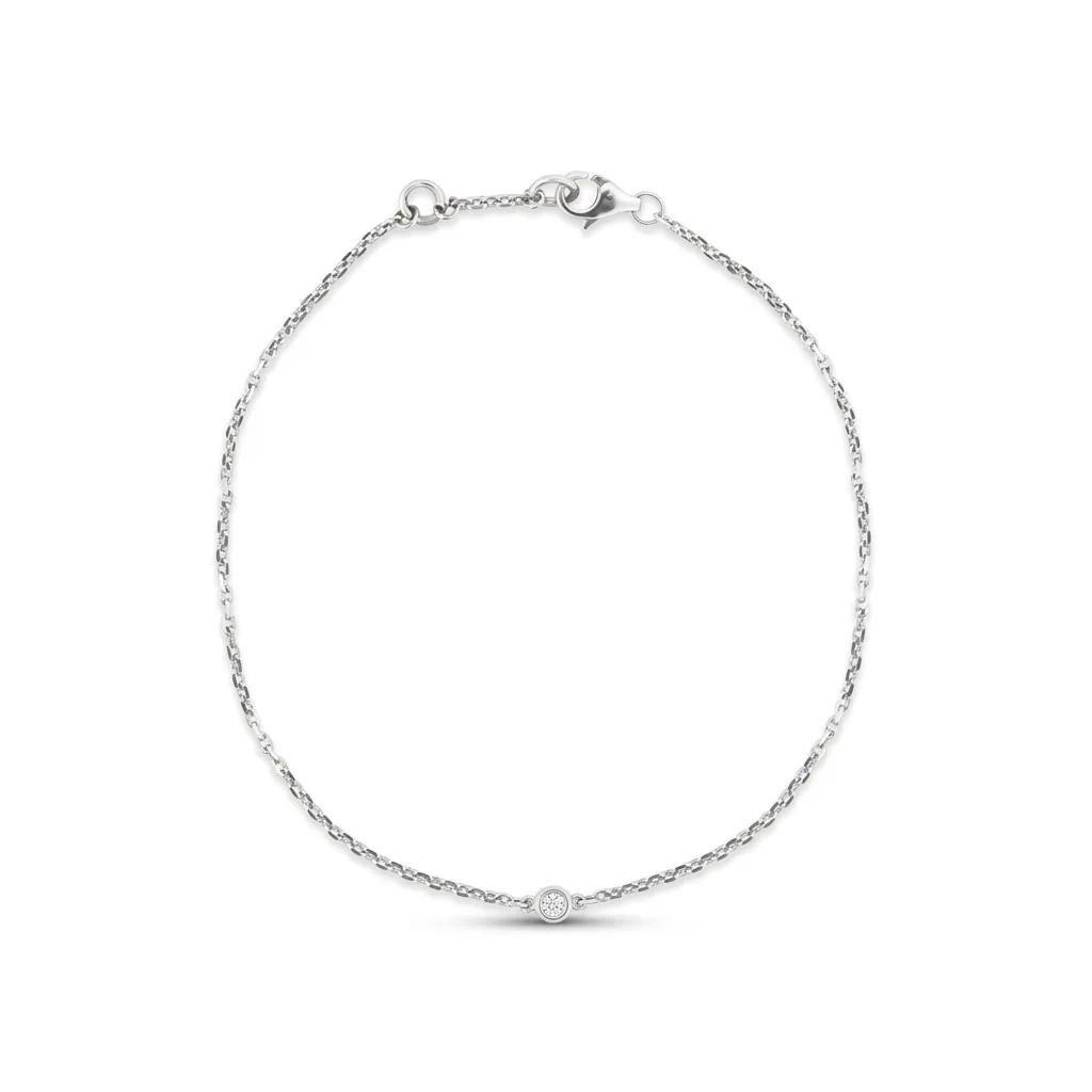 Belcher Floating Diamond Bracelet in 18ct White Gold