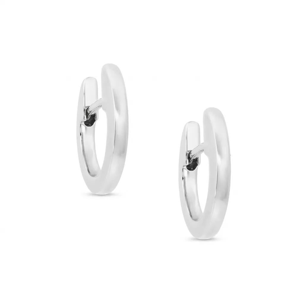 Polished Huggie Earrings in 950 Platinum