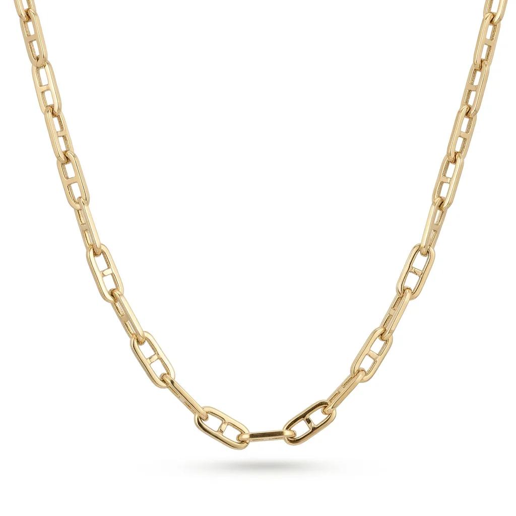 Flat Anchor Link Chain in 18ct Yellow Gold, 50cm