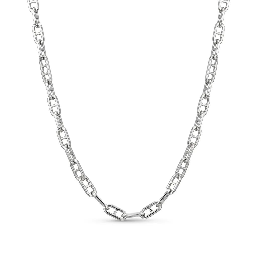 Flat Anchor Link Chain in 18ct White Gold, 50cm