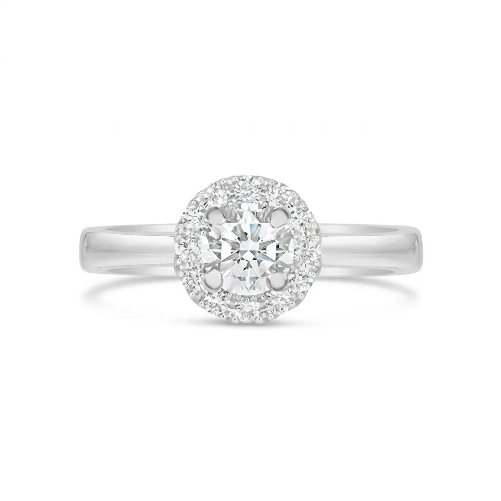 Halo Engagement Ring in 950 Platinum
