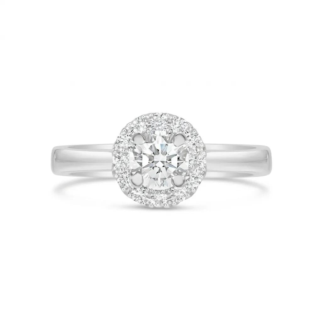 Halo Engagement Ring in 950 Platinum
