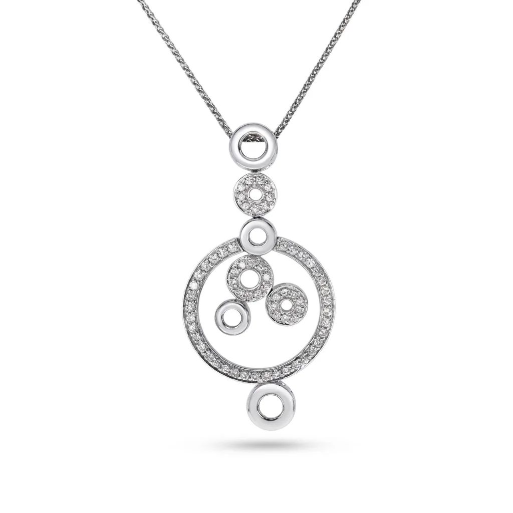 Circles Pendant in 18ct White Gold with Diamonds