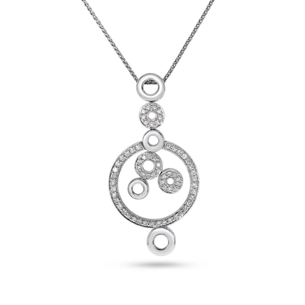 Circles Pendant in 18ct White Gold with Diamonds