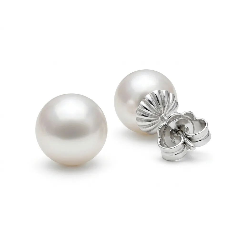Pearl Earrings in 18ct White Gold