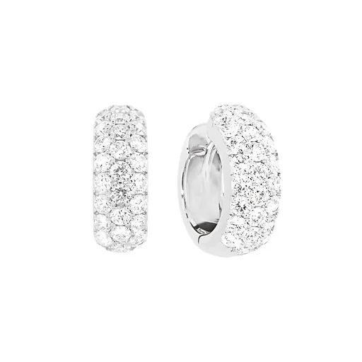 Pave Diamond Huggie Earrings in 950 Platinum