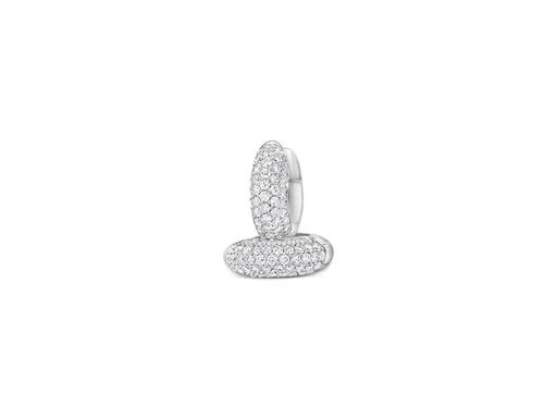 Diamond Pave Huggies in 18ct White Gold