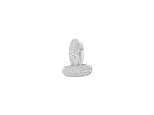 Diamond Pave Huggies in 18ct White Gold
