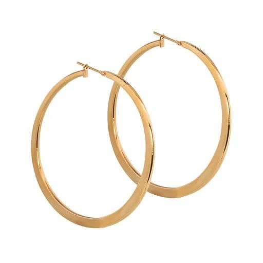 Polished Thin Hoops in 18ct Yellow Gold Earrings
