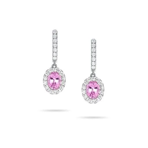 Sapphire & Diamond Drop Earrings in 950 Platinum