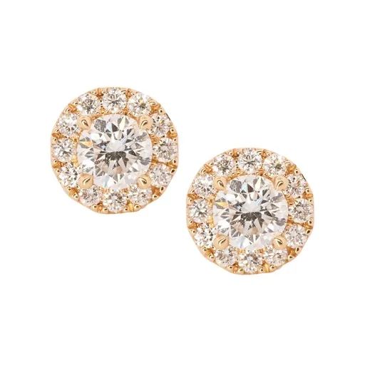 Diamond Halo Earrings in 18ct Rose Gold