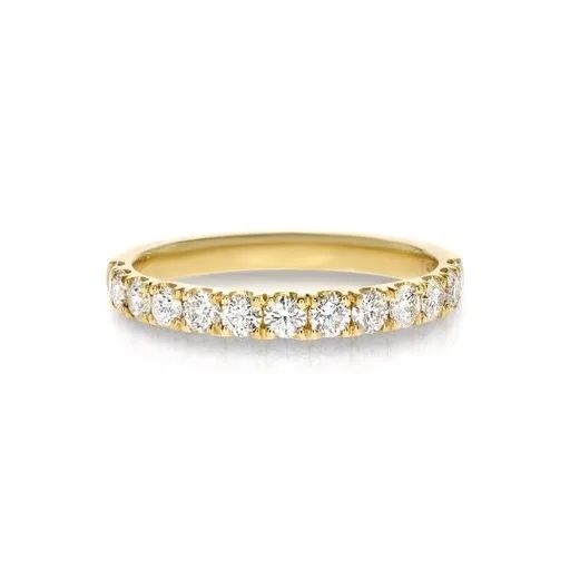 Diamond Split Claw Half Eternity Ring in 18k Yellow Gold