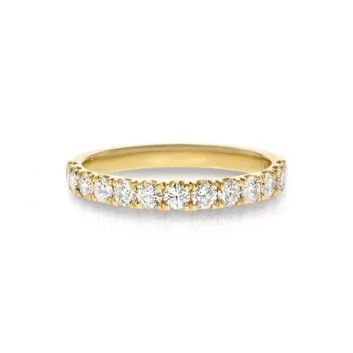 Diamond Split Claw Half Eternity Ring in 18k Yellow Gold