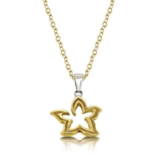 Flower & Bale Pendant in 18ct Two Tone Gold