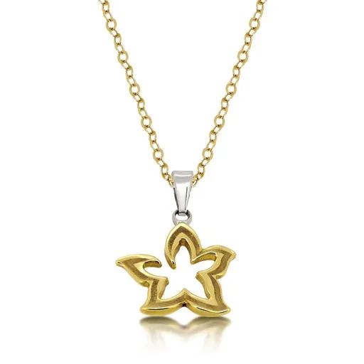 Flower & Bale Pendant in 18ct Two Tone Gold